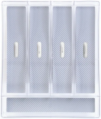 Vista 6 de Glad Organizador de cajones, 6 x 6 pulgadas, bandeja de almacenamiento de plástico transparente resistente para cajones de basura, utensilios