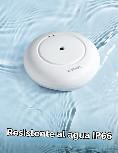 Vista 5 de X-Sense Detector de fugas de agua para sótanos, fregaderos, tanques, piscinas, modelo WS01