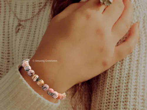 Vista 840 de Amazing Gemstone Crystal Bracelet for Women Men's Gifts - Protection Healing Crystal Bracelet - 8mm Gemstone Beaded Stretchable Bracelet Pulseras