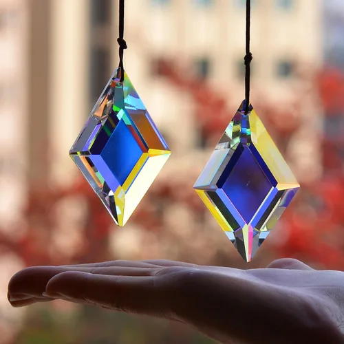 Vista 10 de STINO - 2 piezas prismas atrapasoles de bola de cristal de 4cm, atrapasoles colgantes con prisma de vidrio, creador de arcoíris para ventanas