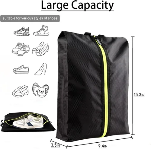 Vista 3 de TOPFIY - Bolsas para zapatos de golf adecuadas para deportes, golf, viajes, uso diario, viajes, con cremallera, almacenamiento plegable