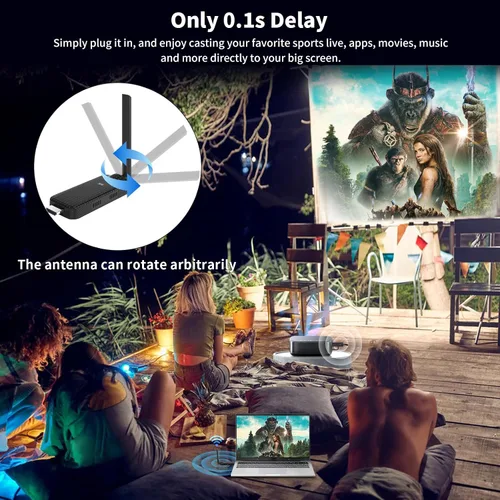 Vista 4 de Kit de extensor USB-C inalámbrico HDMI 1, Plug & Play, 165 pies/164.0 ft, portátil, 2.4G/5G, expansión simultánea inalámbrica para múltiples