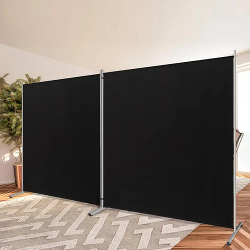 Vista 11 de Rantila Divisor de habitación de 2 paneles grandes, divisor de oficina portátil, cómodo móvil, pantalla de privacidad plegable para dormitorio