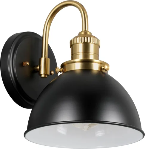 Vista 30 de Design House 519892 Kimball Industrial Farmhouse Luz de Pared Interior de 1 Luz con Pantalla de Metal para Pasillo, Baño, Cocina, Vestíbulo, Pintura
