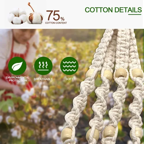 Vista 4 de IGaiety Colgador de macramé para plantas, 5 piezas de soportes colgantes para plantas para interiores y exteriores, colgadores de plantas hechos a