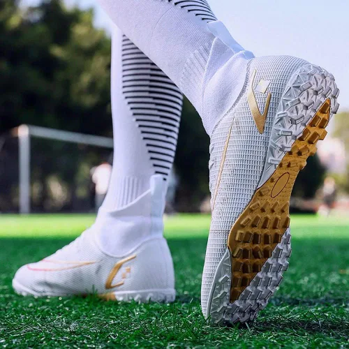Vista 9 de Rycofu Tenis de fútbol unisex para jóvenes botas de fútbol de fútbol americano tacos de fútbol para interiores atléticos TF