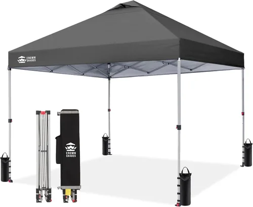 Vista 13 de CROWN SHADES Toldo desplegable de 8 x 8 pulgadas, tienda de campaña de playa con instalación CenterLok de un empuje, parasol fácil para exteriores