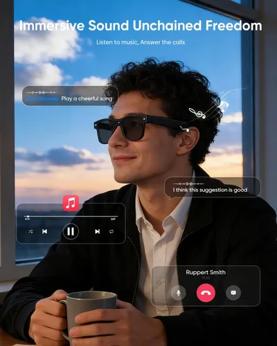 Vista 4 de CJkao Smart Glasses with Camera for Men Women(G3)
