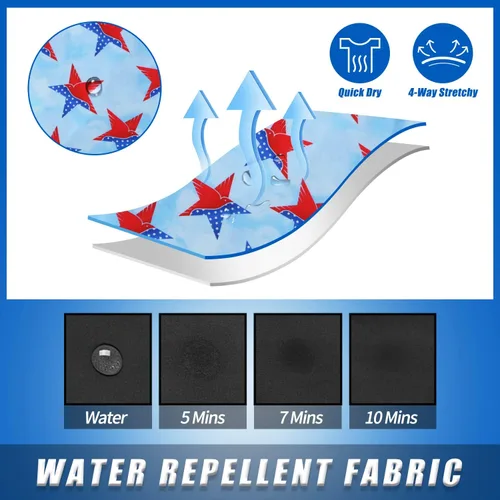 Vista 5 de Trajes de Baño para Niños con Forro de Compresión Cómodos Shorts de Natación Anti-Rozaduras Elásticos UPF Secado Rápido Talla 3T-20 Estrellas Águila