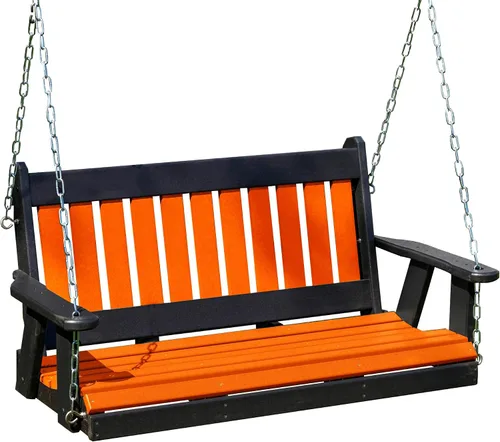 Vista 15 de Columpio para porche de 4 pies, color azul aruba, polivinílico, polietileno de alta densidad resistente, duradero, fabricado en Estados Unidos