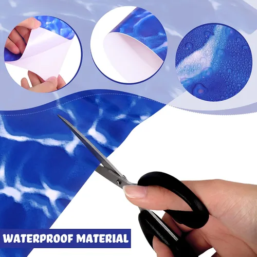 Vista 2 de Nuanchu Parche de vinilo de 12 x 40 pulgadas, parche de reparación de PVC autoadhesivo impermeable para piscinas sobre el suelo, natación, casa