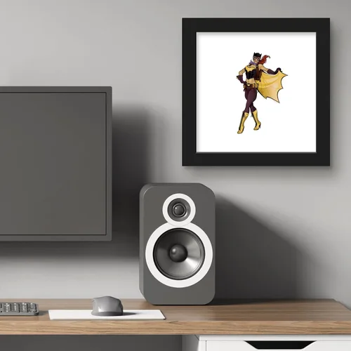 Vista 6 de Trends International Gallery Pops DC Comics Bombshells - Batgirl - Figura Pinup - Póster de pared, 12 x 12 pulgadas, versión enmarcada en negro