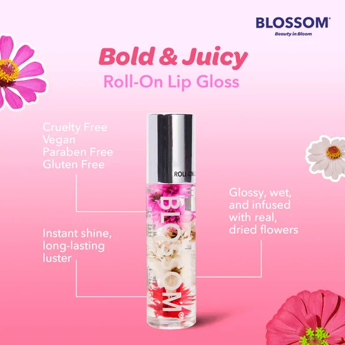 Vista 7 de Blossom Brillo labial perfumado roll-on, infundido con flores reales, fabricado en Estados Unidos, 0.3 fl. oz./9ml, juego de regalo de 3