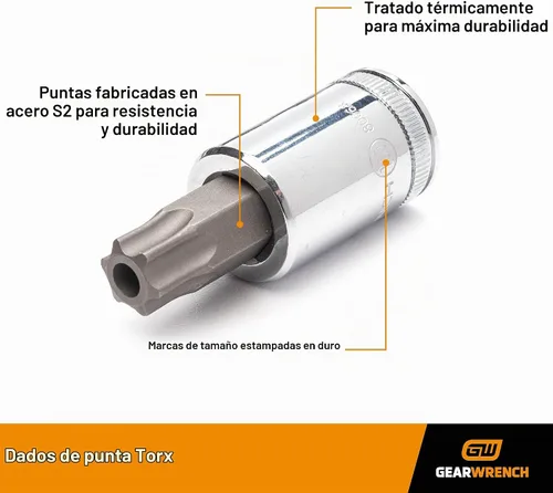 Vista 3 de GEARWRENCH 3/8" Drive Torx Bit Socket, T30 - 80538