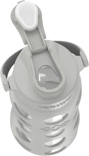 Vista 2 de Lifefactory Botella de agua de vidrio Active Flip Cap de 22 onzas, 22 onzas, gris frío