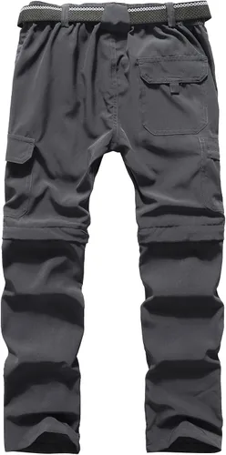 Vista 7 de DAFENGEA Pantalones cargo de senderismo para niños, estilo casual, secado rápido, senderismo, montañismo, convertibles