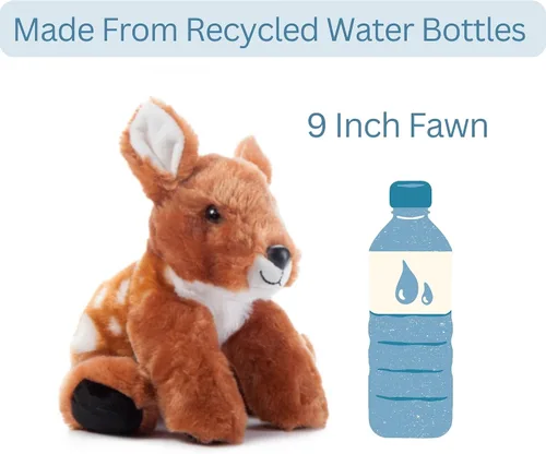 Vista 2 de The Petting Zoo Fawn - Peluche de animal de peluche, regalos para niños, animales salvajes de Onez, juguete de peluche de cervatillo de 9 pulgadas