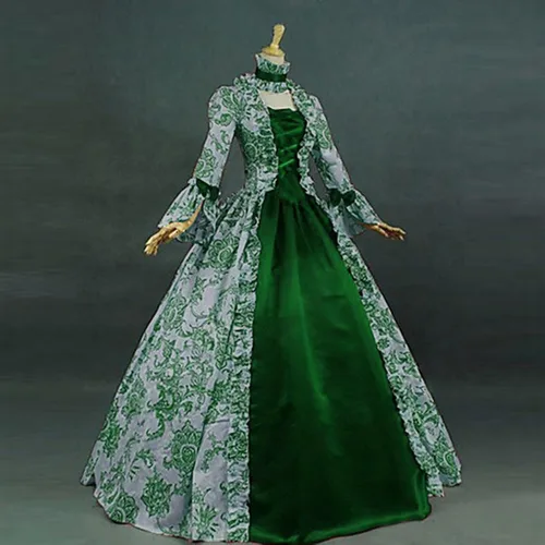 Vista 2 de Ceboyel Disfraces medievales de Halloween para mujer, vestido rococó victoriano de los años 1800, vestido de regencia, vestido de baile, ropa