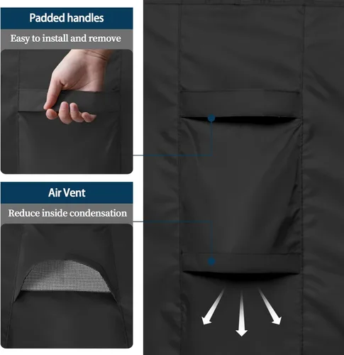 Vista 6 de Easy-Going Funda rectangular para muebles de patio, impermeable, para mesa de comedor y silla, anti-UV, juego de fundas de sofá seccional exterior