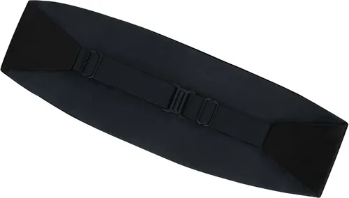 Vista 3 de Cummerbund de satén ajustable para hombre, color negro, Negro