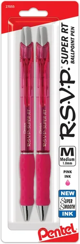 Vista 23 de Pentel RSVP Bolígrafo retráctil súper suave, surtido, paquete de 8 (BX480BP8M)