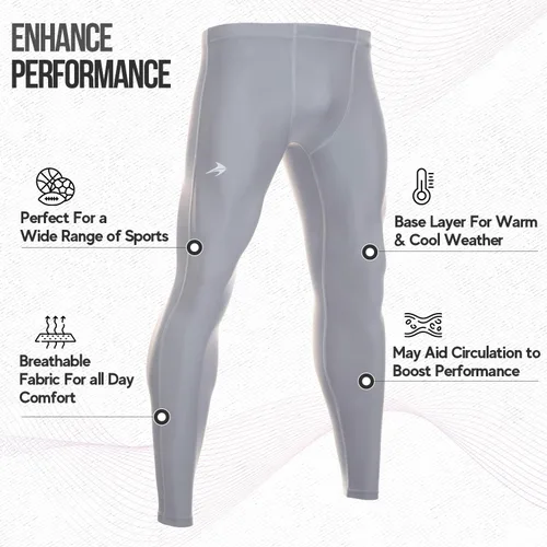 Vista 2 de CompressionZ - Pantalones de compresión para hombre, leggings de correr para hombre, leggings deportivos.