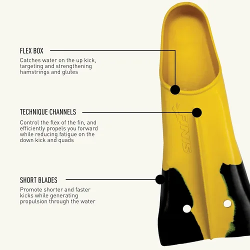 Vista 4 de Finis Z2 Gold Zoomers - Aletas de entrenamiento de hoja corta para fuerza y velocidad, ajuste de goma natural
