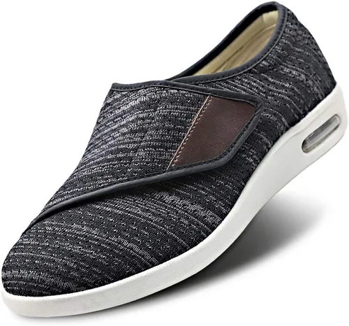 Vista 8 de Zapatos para diabéticos elegantes para mujer con soporte de arco, ancho extra ancho, para caminar, edema, correa ajustable, fácil de poner y quitar