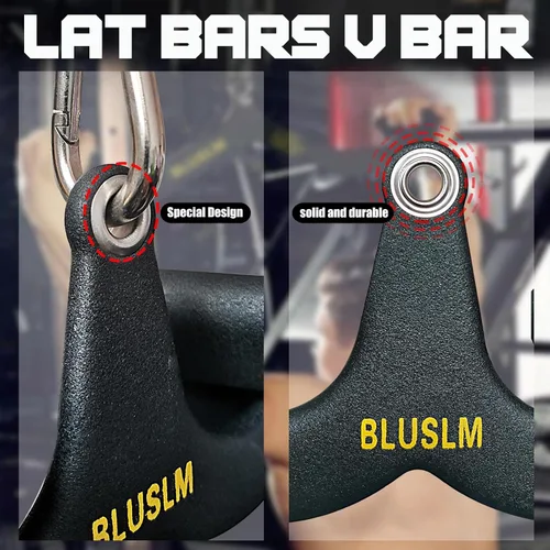 Vista 11 de BLUSLM LAT - Barra desplegable para máquina de cable, accesorios LAT para barra en T, accesorio de cable de barra en V para gimnasio, mango