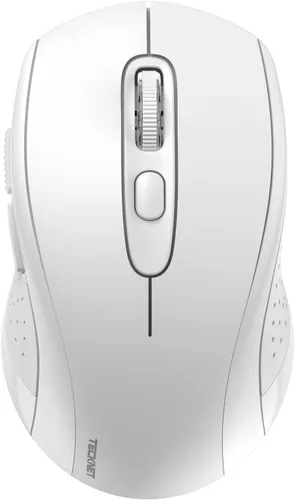 Vista 12 de TECKNET Ratón Bluetooth, 2-en-1 (BT 5.0/3.0+2.4Ghz) Ratones inalámbricos 4000DPI con conexión USB disponibles para ordenador portátil, ratón Negro