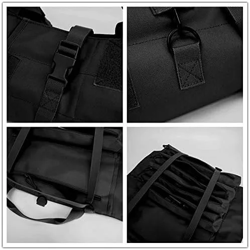 Vista 5 de Llave enrollable bolsa organizadora de herramientas Super almacenamiento con 23 bolsillos (negro)