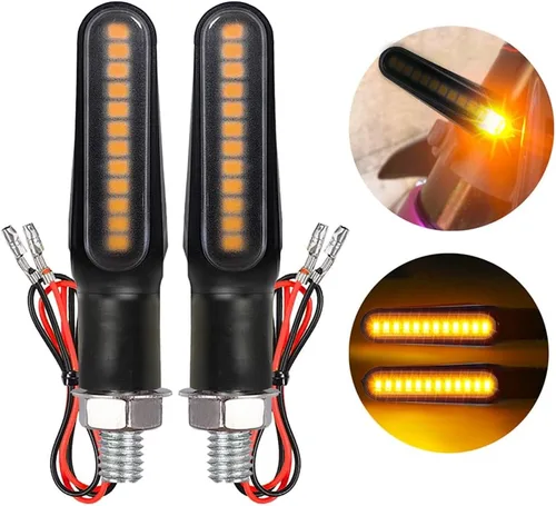 Vista 2 de Luces intermitentes para motocicleta, indicador de señal de giro secuencial, lámpara LED color ámbar (Paquete de 2)