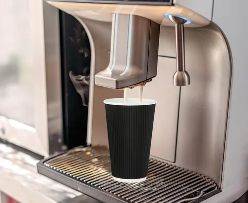Vista 7 de JollyPack Paquete de 60 tazas de café de papel de 12 onzas, tazas desechables negras con pared ondulada aislada para café, té y chocolate caliente