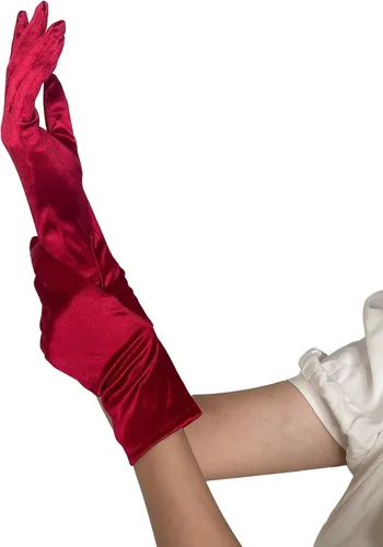 Vista 3 de Guantes cortos de ópera de satén, guantes formales de baile o boda para fiesta de té temática de los años 80 y 90 o baile nocturno WG-S-G1