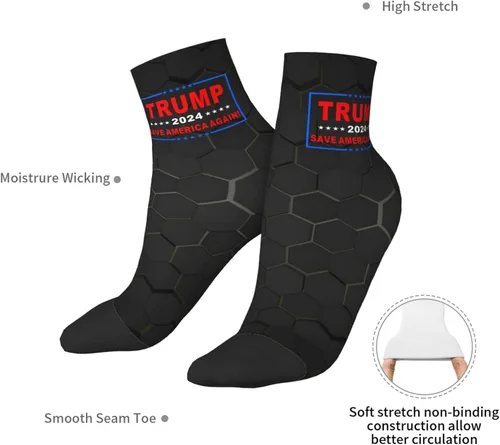 Vista 7 de GDJF Trump 2024 Save America Again Ankle Socks Winter Low Cut Sports Warm Comfort Breathable Casual Socks For Mens And Womens (2)