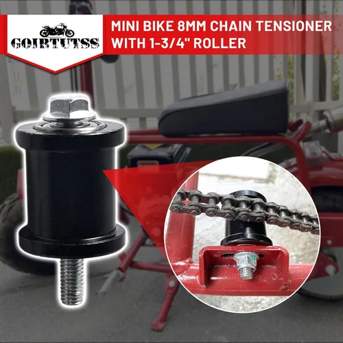 Vista 2 de Tensor de Cadena de Bicicleta Mini de 8 mm con Rodillo de 1-3/4" adecuado para Coleman CT100U CC100X, Baja Doodlebug DB30, Motovox MBX10/MBX11