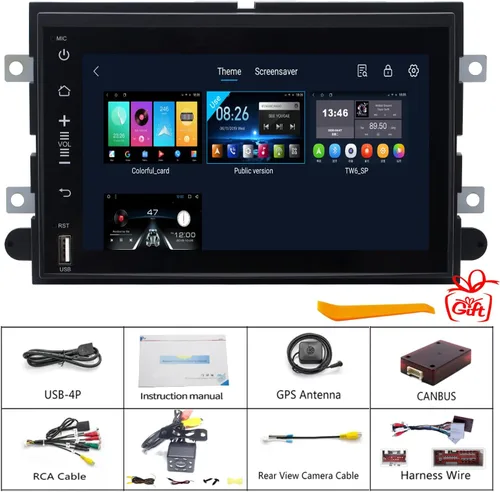 Vista 6 de QLED 8-Core para Ford Mustang 2005-2009 Explorer 2006-2010 Radio Actualización Carplay Android Auto pantalla táctil estéreo cámara trasera libre