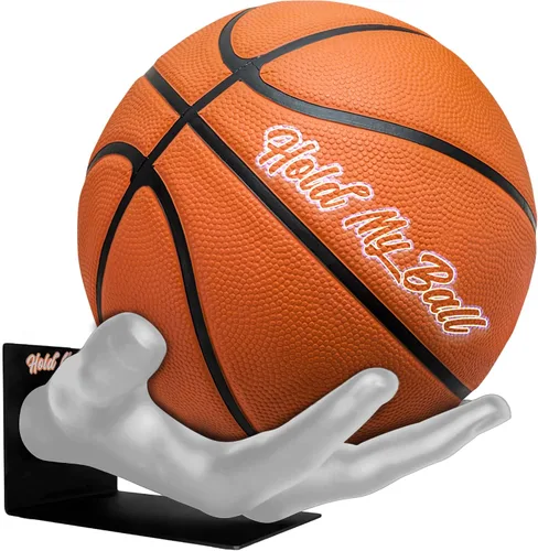Vista 8 de Soporte y soporte grande para pelotas - Estante de almacenamiento deportivo versátil para baloncesto, fútbol, voleibol - Decoración y organizador