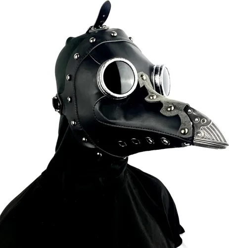 Vista 2 de Máscara de médico de la peste steampunk máscara de nariz larga para disfraz de Halloween, fiesta de cosplay