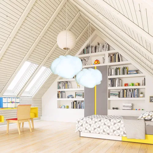 Vista 2 de Decoración de nube de simulación de algodón 3D, nubes artificiales para techo, decoración de nube para habitación, decoración de nube, escenario