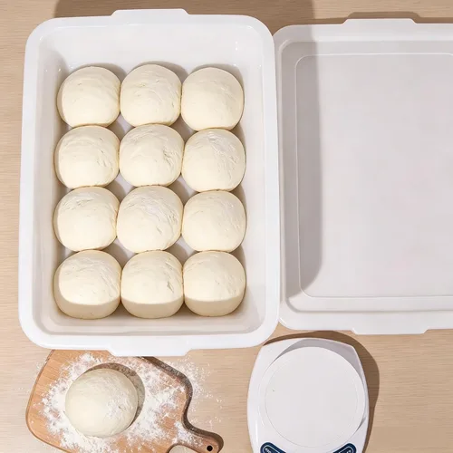 Vista 6 de Paquete de 3 cajas para probar masa de pizza, caja para probar masa de pan y contenedor de masa con tapa, libre de BPA Cajas de levantamiento