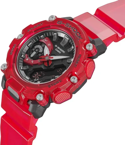 Vista 3 de G-Shock GA2200SKL-4A - Reloj serie esqueleto con ondas de sonido, color rojo, Transparente Rojo, talla única