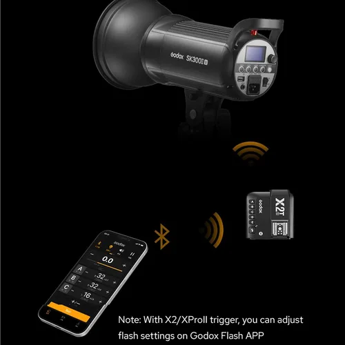 Vista 4 de Godox SK400II-V SK400II V 400Ws 5700±200K luz estroboscópica, sistema inalámbrico X 2.4G integrado, panel LCD transparente, con lámpara de modelado