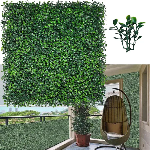 Vista 9 de ODTORY Paneles de césped artificial para pared: 10 x10 pulgadas (8 unidades) Paneles de boj para decoración de paredes verdes en interiores