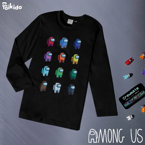 Vista 2 de Among Us Camiseta de manga larga para niños, regalos para jugadores