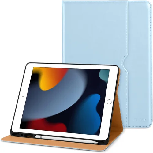Vista 11 de DTTO Funda para iPad de 9ª/8ª/7ª Generación de 10.2 Pulgadas 2021/2020/2019, Funda de Soporte Folio Empresarial de Cuero Premium con Soporte