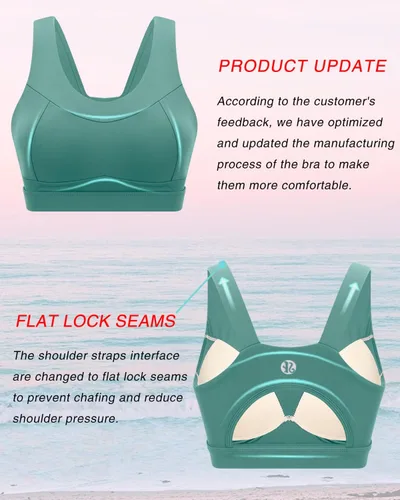 Vista 2 de RUNNING GIRL - Brasier deportivo de alto impacto para mujer, brasier de espalda cruzada, brasier de entrenamiento, brasier de yoga de línea larga
