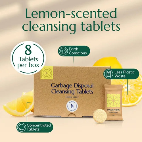 Vista 5 de CLEANOMIC - Pastillas limpiadoras de eliminación de basura (paquete de 8) - Limpiador y desodorante de eliminación de basura espumosa, limpiadores