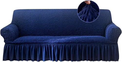 Vista 10 de Jeloris Funda Protectora Elástica para Sofá de Dos Plazas de Fácil Ajuste con Falda, Protector de Muebles Universal Duradero Lavable de Alta Beige