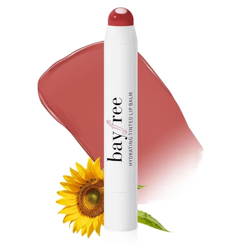Vista 14 de bayfree Bálsamo labial tintado, brillante, bombea los labios, ligero, hidrata y tiñe con aceite de semilla de jojoba, bálsamo labial vegano, cuidado